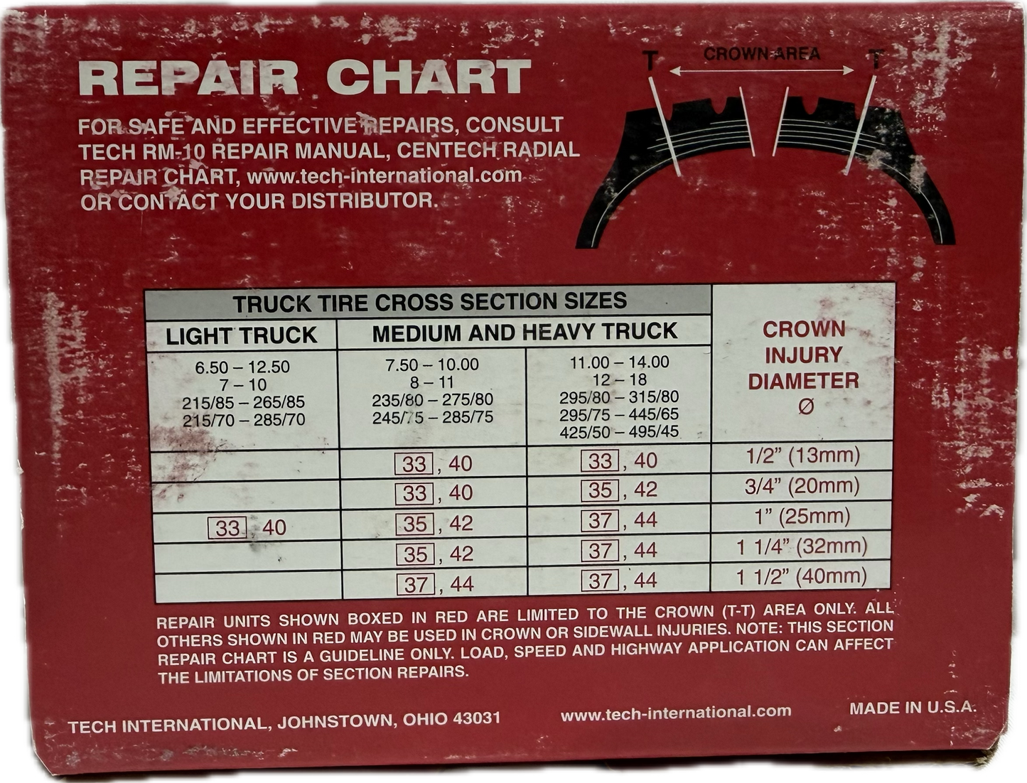 TECH RADIAL REPAIR 4'' X 5''  CT-33, 177
